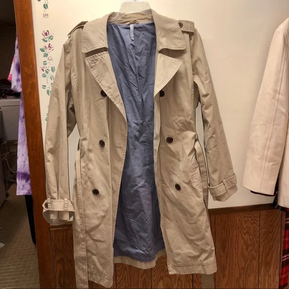 Old Navy Double-Breasted Trench Coat Khaki XXL - Picture 2 of 6